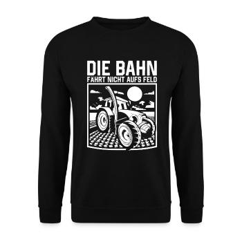 Bahn fährt nicht auf Feld Großdemo Demo Streik - Unisex Pullover - Schwarz - Vorne - Alina (178cm) & Michal (187cm)