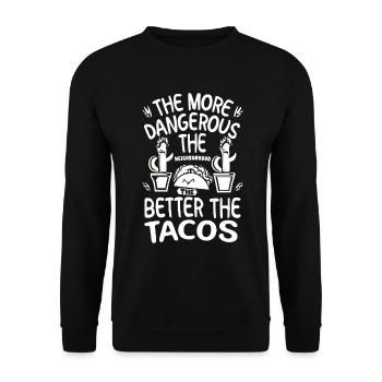 T-shirt Tacos & Adventure – Dangereusement bon ! - Sweat-shirt Unisexe - noir - Devant - Alina (178cm) & Michal (187cm)