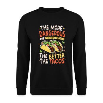 T-shirt Tacos & Adventure – Dangereusement bon ! - Sweat-shirt Unisexe - noir - Devant - Alina (178cm) & Michal (187cm)