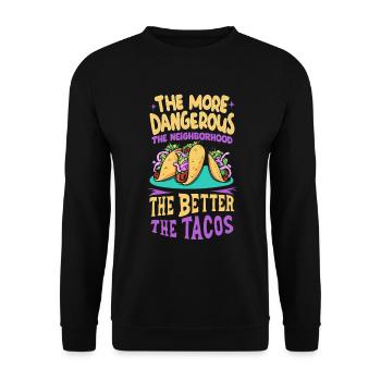 T-shirt Tacos & Adventure – Dangereusement bon ! - Sweat-shirt Unisexe - noir - Devant - Alina (178cm) & Michal (187cm)