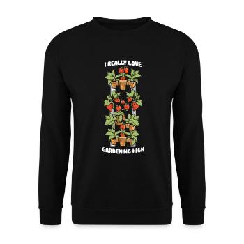 I Really Love Gardening High Vertical Garden Love - Unisex Sweatshirt - black - Front - Alina (178cm) & Michal (187cm)