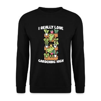 I Really Love Gardening High Vertical Garden Love - Unisex Sweatshirt - black - Front - Alina (178cm) & Michal (187cm)
