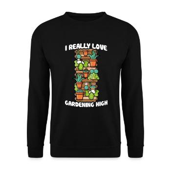 I Really Love Gardening High Vertical Garden Love - Unisex Sweatshirt - black - Front - Alina (178cm) & Michal (187cm)