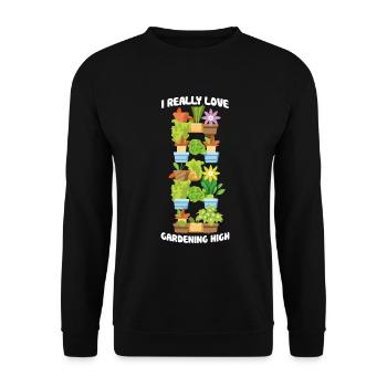I Really Love Gardening High Vertical Garden Love - Unisex Sweatshirt - black - Front - Alina (178cm) & Michal (187cm)