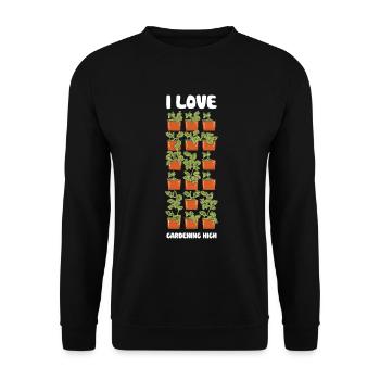 I Really Love Gardening High Vertical Garden Love - Unisex Sweatshirt - black - Front - Alina (178cm) & Michal (187cm)