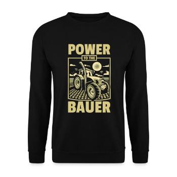 Power to the Bauer - Unisex Sweatshirt - black - Front - Alina (178cm) & Michal (187cm)