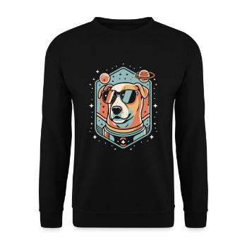 Retro Space Labrador Shirt Colorful Artwork - Unisex Sweatshirt - black - Front - Alina (178cm) & Michal (187cm)