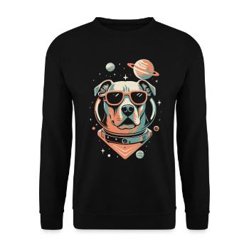 Retro Space Labrador Shirt Colorful Artwork - Unisex Sweatshirt - black - Front - Alina (178cm) & Michal (187cm)