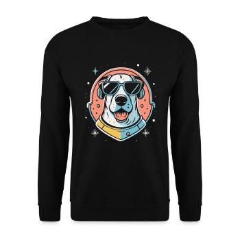 Retro Space Labrador Shirt Colorful Artwork - Unisex Sweatshirt - black - Front - Alina (178cm) & Michal (187cm)