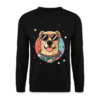 Retro Space Labrador Shirt Colorful Artwork - Unisex Sweatshirt - black - Front - Alina (178cm) & Michal (187cm)