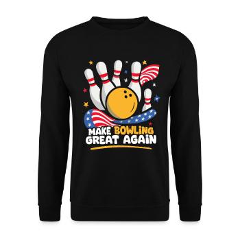Make Bowling Great Again - Bowling Ball Pin - Sweat-shirt Unisexe - noir - Devant - Alina (178cm) & Michal (187cm)
