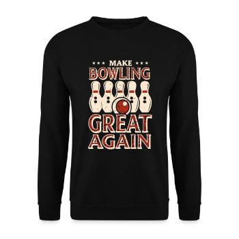 Make Bowling Great Again - Bowling Ball Pin - Sweat-shirt Unisexe - noir - Devant - Alina (178cm) & Michal (187cm)