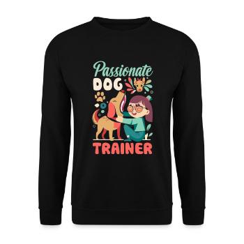 Passionate Dog Trainer Hunde Trainerin - Unisex Pullover - Schwarz - Vorne - Alina (178cm) & Michal (187cm)