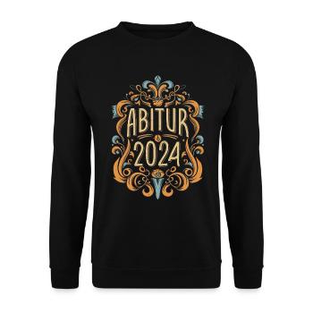 Abitur 2024 Abi Studium Abschlussklasse - Unisex Pullover - Schwarz - Vorne - Alina (178cm) & Michal (187cm)