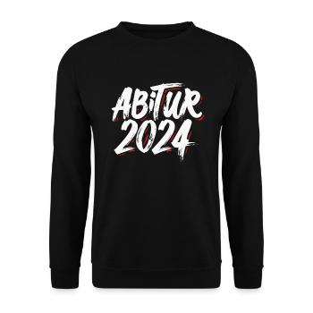 Abitur 2024 Abi Studium Abschlussklasse - Unisex Pullover - Schwarz - Vorne - Alina (178cm) & Michal (187cm)