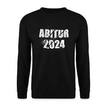 Abitur 2024 Abi Studium Abschlussklasse - Unisex Pullover - Schwarz - Vorne - Alina (178cm) & Michal (187cm)