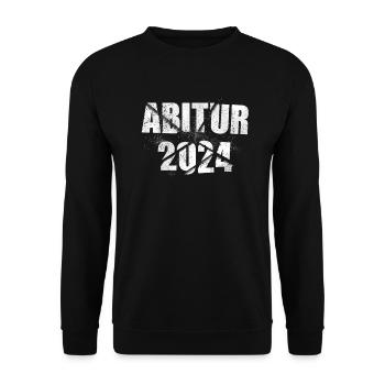 Abitur 2024 Abi Studium Abschlussklasse - Unisex Pullover - Schwarz - Vorne - Alina (178cm) & Michal (187cm)