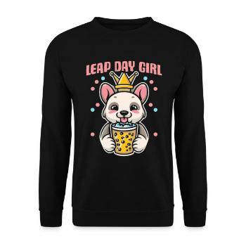 Leap Day Queen 29. Februar Geburtstag - Unisex Pullover - Schwarz - Vorne - Alina (178cm) & Michal (187cm)