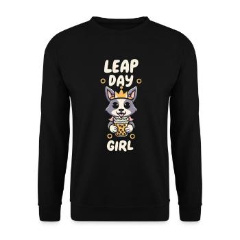 Anniversaire de la reine des jours bissextiles du 29 février - Sweat-shirt Unisexe - noir - Devant - Alina (178cm) & Michal (187cm)