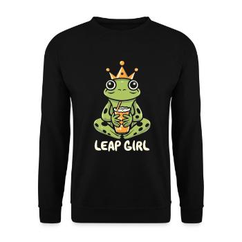 Fille du jour bissextile 29 février anniversaire grenouille bulle - Sweat-shirt Unisexe - noir - Devant - Alina (178cm) & Michal (187cm)