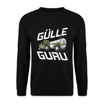 Ruhe! Der Meister fährt Gülle Fahrer Gülleguru - Unisex Pullover - Schwarz - Vorne - Alina (178cm) & Michal (187cm)