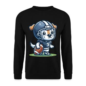 Cute American Football Player Dog - Unisex Sweatshirt - black - Front - Alina (178cm) & Michal (187cm)