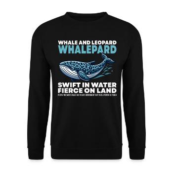 SWIFT IN WATER FIERCE ON LAND - WHALE AND LEOPARD - Unisex Sweatshirt - black - Front - Alina (178cm) & Michal (187cm)