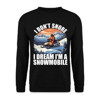 I don't snore i dream i'm a snowmobile - Unisex Sweatshirt - black - Front - Alina (178cm) & Michal (187cm)