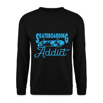Skateboard Skateboardfahrer Skaten - Unisex Pullover - Schwarz - Vorne - Alina (178cm) & Michal (187cm)