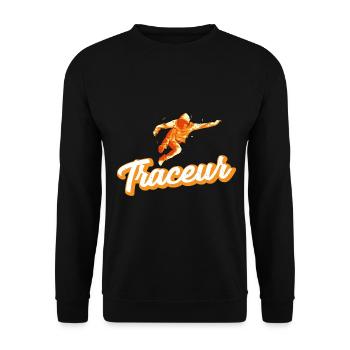 Parkour Freerunning Traceur - Unisex Pullover - Schwarz - Vorne - Alina (178cm) & Michal (187cm)