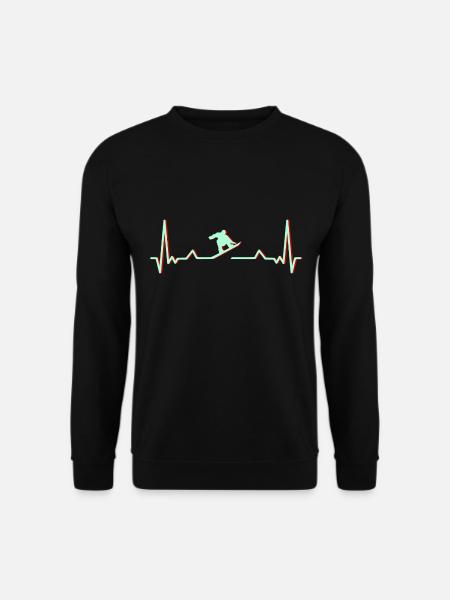 Heartbeat Snowboard Stylish - Unisex Pullover - Schwarz