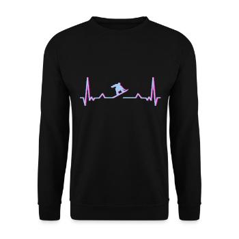 Heartbeat Snowboard Stylish - Unisex Sweatshirt - black - Front - Alina (178cm) & Michal (187cm)