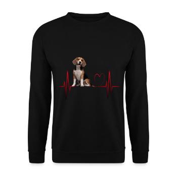 Heartbeat Gift for Dogs - Unisex Sweatshirt - black - Front - Alina (178cm) & Michal (187cm)
