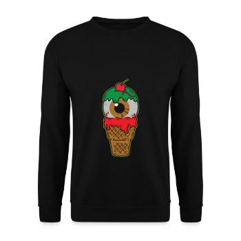 Zombie Eis mit grünem Schleim - Unisex Pullover - Schwarz - Vorne - Alina (178cm) & Michal (187cm)