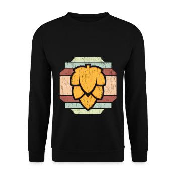 Bier Gerste Wappen - Unisex Pullover - Schwarz - Vorne - Alina (178cm) & Michal (187cm)