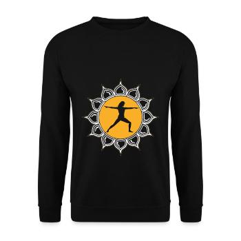 Yoga Yoga Yoga Yoga Yoga Yoga Yoga Yoga Yoga - Sweat-shirt Unisexe - noir - Devant - Alina (178cm) & Michal (187cm)