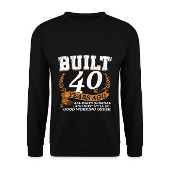 40th Birthday Gift Gift Idea Party - Unisex Sweatshirt - black - Front - Alina (178cm) & Michal (187cm)