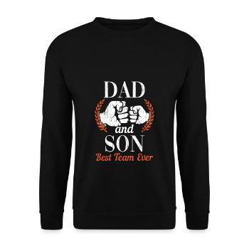 DAD and SON Best Team Ever - Unisex Sweatshirt - black - Front - Alina (178cm) & Michal (187cm)