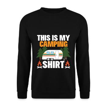 Camping T Shirt for Camper | Gift Lake Constance - Unisex Sweatshirt - black - Front - Alina (178cm) & Michal (187cm)