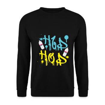 Hip Hop Grafity - Party Dance Birthday Gift - Unisex Sweatshirt - black - Front - Alina (178cm) & Michal (187cm)