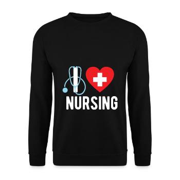 Infirmière / Infirmière Infirmière Cadeau - Sweat-shirt Unisexe - noir - Devant - Alina (178cm) & Michal (187cm)