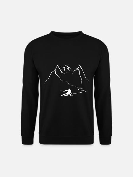 Mountain - Winding Line - Skiing - (14) - Unisex Sweatshirt - black