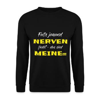 Meine Nerven - Unisex Pullover - Schwarz - Vorne - Alina (178cm) & Michal (187cm)