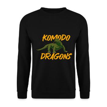 Komodowaran Komodo Liebhaber Geschenk - Unisex Pullover - Schwarz - Vorne - Alina (178cm) & Michal (187cm)