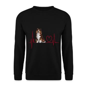 Heartbeat Gift for Dogs - Unisex Sweatshirt - black - Front - Alina (178cm) & Michal (187cm)