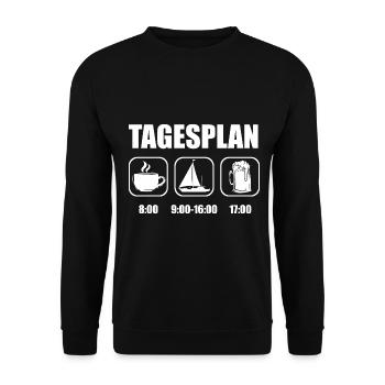 Seglen Segelboot Segler - Unisex Pullover - Schwarz - Vorne - Alina (178cm) & Michal (187cm)