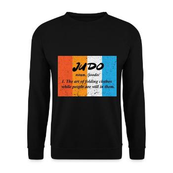 Judo Kampfsport Respekt Selbstverteidigung - Unisex Pullover - Schwarz - Vorne - Alina (178cm) & Michal (187cm)