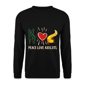 Funny Axolotl Cute Kawaii Animal Fun Liebhab - Unisex Sweatshirt - black - Front - Alina (178cm) & Michal (187cm)