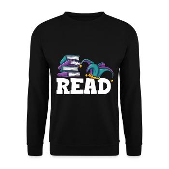Lesen - Unisex Pullover - Schwarz - Vorne - Alina (178cm) & Michal (187cm)