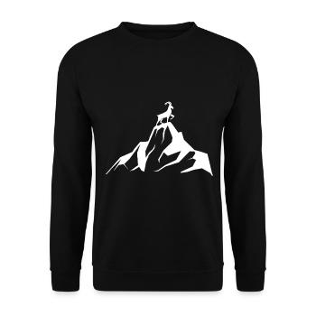 Ziege - Berg - (9) - Unisex Pullover - Schwarz - Vorne - Alina (178cm) & Michal (187cm)